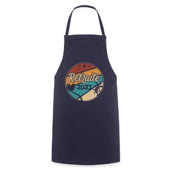 Retired 2023 Original Vintage Retirement Humor - Cooking Apron - navy - Front - AI Model Male 185 dark (185cm)