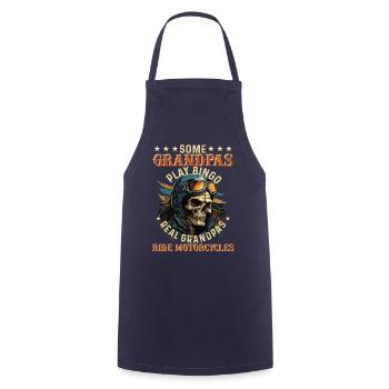 Motorcycles Biker Saying Real Grandpas Ride Motorcycle - Cooking Apron - navy - Front - AI Model Male 185 dark (185cm)