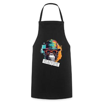 Gorilla ambiguous saying and attitude - Cooking Apron - black - Front - AI Model Male 185 dark (185cm)