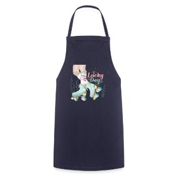 Roller Skating Girl - Cooking Apron - navy - Front - AI Model Male 185 dark (185cm)