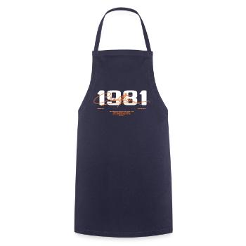 1981 Vintage Retro 1981 1981 Birthday Gift - Cooking Apron - navy - Front - AI Model Male 185 dark (185cm)