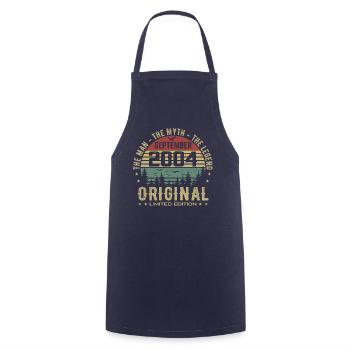 Original Birthday 2004 - September 2004 Gift - Cooking Apron - navy - Front - AI Model Male 185 dark (185cm)