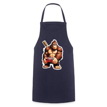 Retro Gamer Gorilla mit Controller Konsolenspiele - Kochschürze - Navy - Vorne - AI Model Male 185 dark (185cm)