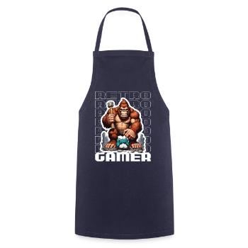 Retro Gamer Gorilla mit Controller Konsolenspiele - Kochschürze - Navy - Vorne - AI Model Male 185 dark (185cm)
