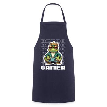 Retro Gamer Frosch mit Controller Konsolenspiele - Kochschürze - Navy - Vorne - AI Model Male 185 dark (185cm)