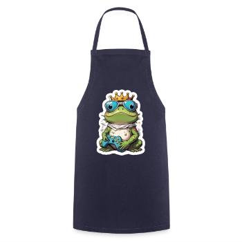 Retro Gamer Frosch mit Controller Konsolenspiele - Kochschürze - Navy - Vorne - AI Model Male 185 dark (185cm)