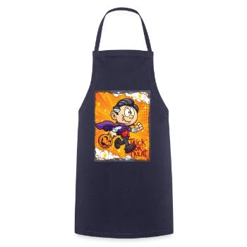 Cute Witch Halloween Trick Or Treat Fun - Cooking Apron - navy - Front - AI Model Male 185 dark (185cm)