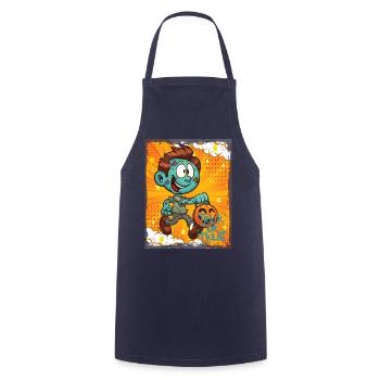 Cute Witch Halloween Trick Or Treat Fun - Cooking Apron - navy - Front - AI Model Male 185 dark (185cm)