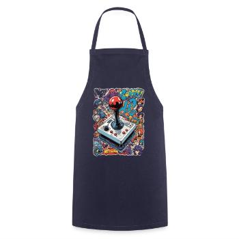 Retro Gamer Adventure Joystick - Cooking Apron - navy - Front - AI Model Male 185 dark (185cm)