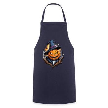 Halloween Pumpkin Witch Hat Midnight - Cooking Apron - navy - Front - AI Model Male 185 dark (185cm)