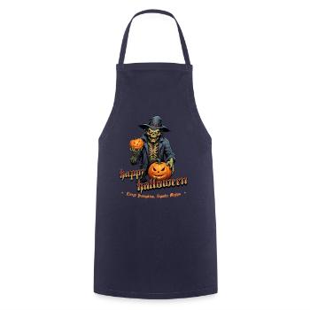 Zombie Joyeux Halloween Citrouilles effrayantes - Tablier de cuisine - marine - Devant - AI Model Male 185 dark (185cm)
