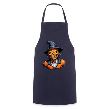 Halloween Pumpkin Head with Witch Hat - Cooking Apron - navy - Front - AI Model Male 185 dark (185cm)