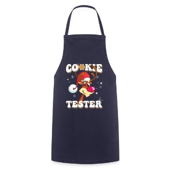 Fröhlicher Rentier Cookie Tester Weihnachtszeit - Kochschürze - Navy - Vorne - AI Model Male 185 dark (185cm)