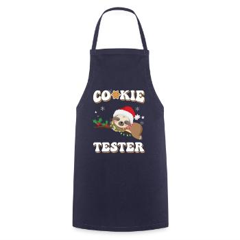 Lustiger Weihnachtlicher Faultier Cookie Tester - Kochschürze - Navy - Vorne - AI Model Male 185 dark (185cm)