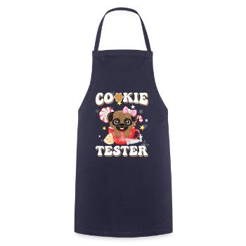 Cookie Tester hund Weihnachtsfreude - Kochschürze - Navy - Vorne - AI Model Male 185 dark (185cm)