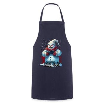 Méchant Noël Gamer Bonhomme de neige Joyeux Noël - Tablier de cuisine - marine - Devant - AI Model Male 185 dark (185cm)