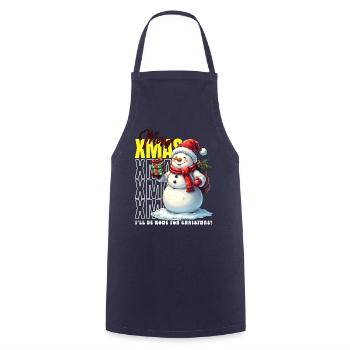 XMAS Merry Christmas Snowman - Cooking Apron - navy - Front - AI Model Male 185 dark (185cm)