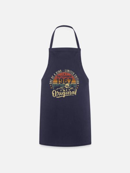 Vintage Retro December 1967 Birthday Gift - Cooking Apron - navy