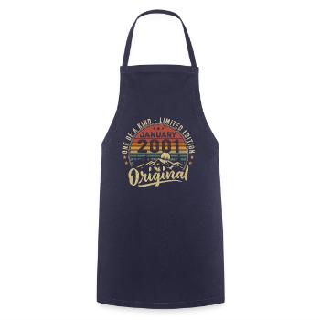 January 2001 | Birthdays Born In January 2001 - Cooking Apron - navy - Front - AI Model Male 185 dark (185cm)