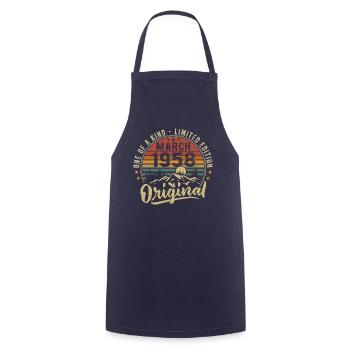 Geburtstagsideen März 1958 Original März 1958 - Kochschürze - Navy - Vorne - AI Model Male 185 dark (185cm)