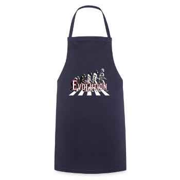 Evolution - Monkey to Robot Future Past - Cooking Apron - navy - Front - AI Model Male 185 dark (185cm)