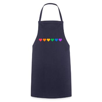 COEURS GAY PRIDE LGBT - Tablier de cuisine - marine - Devant - AI Model Male 185 dark (185cm)