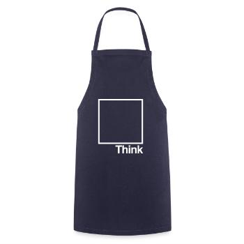 Think outside the box - Cooking Apron - navy - Front - AI Model Male 185 dark (185cm)