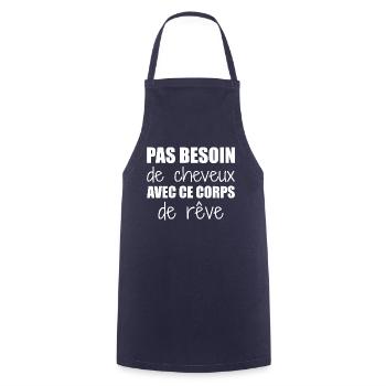 Pas besoin de cheveux avec ce corps de rêve - Tablier de cuisine - marine - Devant - AI Model Male 185 dark (185cm)