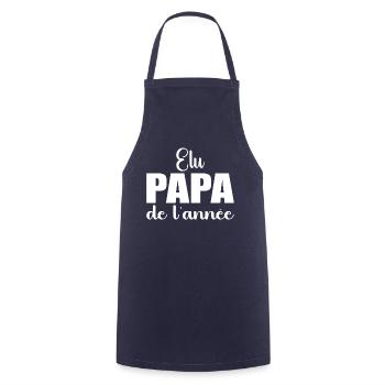 elu papa de l'annee | cadeau fête des pères - Tablier de cuisine - marine - Devant - AI Model Male 185 dark (185cm)