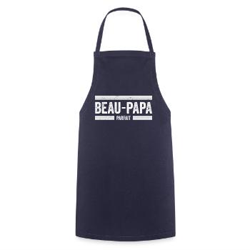 Cadeau Beau Père - Cadeau Beau Papa -Meilleur père - Tablier de cuisine - marine - Devant - AI Model Male 185 dark (185cm)