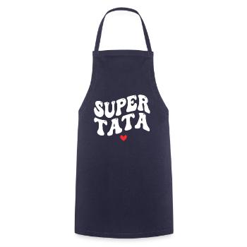 Super Tata, Tante Cadeau, Meilleure Tata - Tablier de cuisine - marine - Devant - AI Model Male 185 dark (185cm)