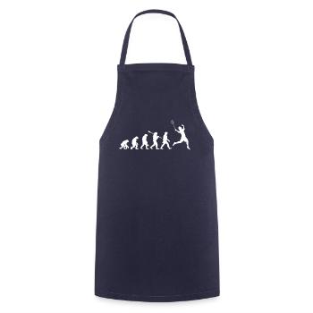 Badminton Evolution Gift for Badminton Players - Cooking Apron - navy - Front - AI Model Male 185 dark (185cm)