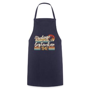 September 1942 Birthday Gift September 1942 - Cooking Apron - navy - Front - AI Model Male 185 dark (185cm)