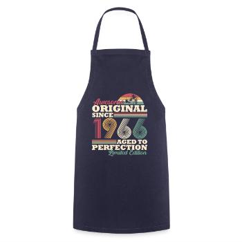 1966 vintage vintage retro birthday gift - Cooking Apron - navy - Front - AI Model Male 185 dark (185cm)
