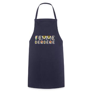 Femme Berbère Belle et Rebelle | Amazigh - Tablier de cuisine - marine - Devant - AI Model Male 185 dark (185cm)