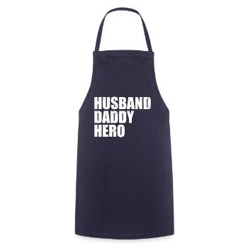 Ehemann Daddy Hero - Kochschürze - Navy - Vorne - AI Model Male 185 dark (185cm)