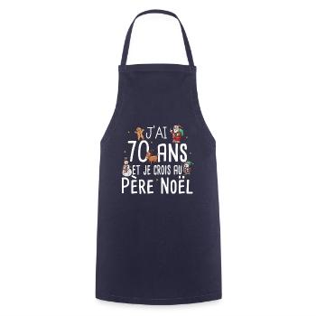 70 Ans Anniversaire Cadeau Père Noël Humour - Tablier de cuisine - marine - Devant - AI Model Male 185 dark (185cm)