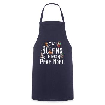 80 Ans Anniversaire Cadeau Père Noël Humour - Tablier de cuisine - marine - Devant - AI Model Male 185 dark (185cm)