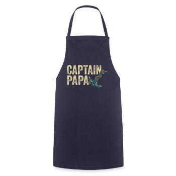 Captain Papa Sailing Life Boating Sailor - Cooking Apron - navy - Front - AI Model Male 185 dark (185cm)