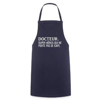 Docteur Définiton Humour - Tablier de cuisine - marine - Devant - AI Model Male 185 dark (185cm)
