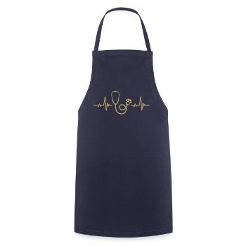 Stethoscope Pulse Rate - Veterinary - Cooking Apron - navy - Front - AI Model Male 185 dark (185cm)