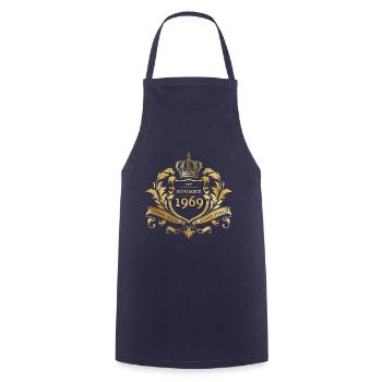 55th Birthday Semper Verum - Established 11/1969 - Cooking Apron - navy - Front - AI Model Male 185 dark (185cm)
