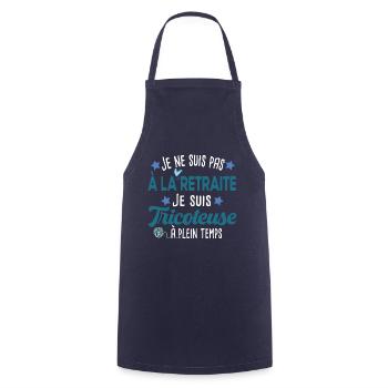 Retraite Tricoteuse Tricot Laine Mamie Cadeau - Tablier de cuisine - marine - Devant - AI Model Male 185 dark (185cm)