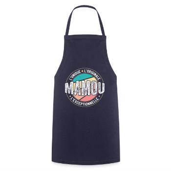 Cadeau Mamou Femme Grand mère original mamie - Tablier de cuisine - marine - Devant - AI Model Male 185 dark (185cm)