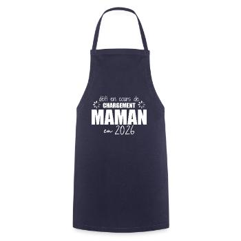 2026 Maman Grossesse Cadeau Humour Mère - Tablier de cuisine - marine - Devant - AI Model Male 185 dark (185cm)