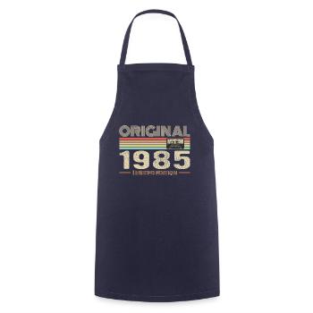Original 1985 Vintage 1985 Anniversaire Rétro 1985 - Tablier de cuisine - marine - Devant - AI Model Male 185 dark (185cm)
