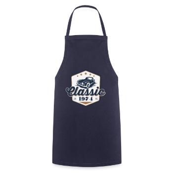 50th Birthday 1974 Classic Car Vintage Car - Cooking Apron - navy - Front - AI Model Male 185 dark (185cm)