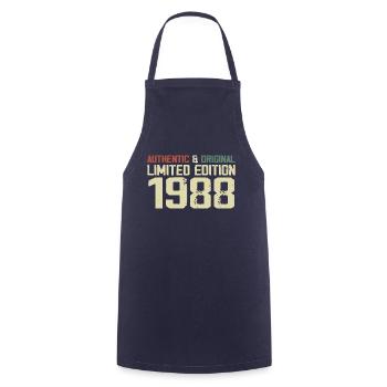 1988 Geburtstagsgeschenk 1988 Jahrgang 1988 Retro - Kochschürze - Navy - Vorne - AI Model Male 185 dark (185cm)