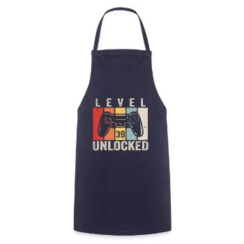 Level 39 Unlocked 39 Jahre Geburtstag Geschenk - Kochschürze - Navy - Vorne - AI Model Male 185 dark (185cm)