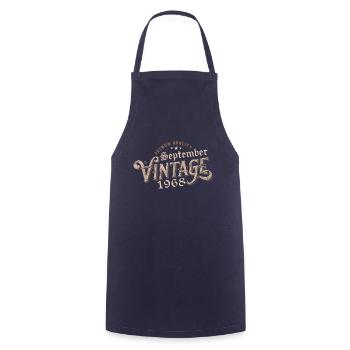 Birthday September 1968 Gift September 1968 - Cooking Apron - navy - Front - AI Model Male 185 dark (185cm)